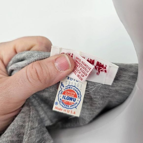 Vintage 70's Union Label Midi Dress Gray XL - Picture 6 of 8